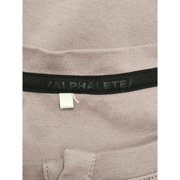 Alphalete‎ Henley Shirt Men's M Purple Lavender Short Sleeve Stretch Performance - Picture 4 of 5